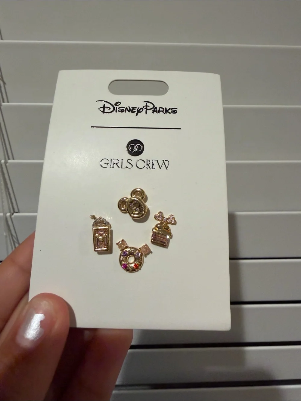 Disney Parks Girls Crew Gold snack Icon Earring Set